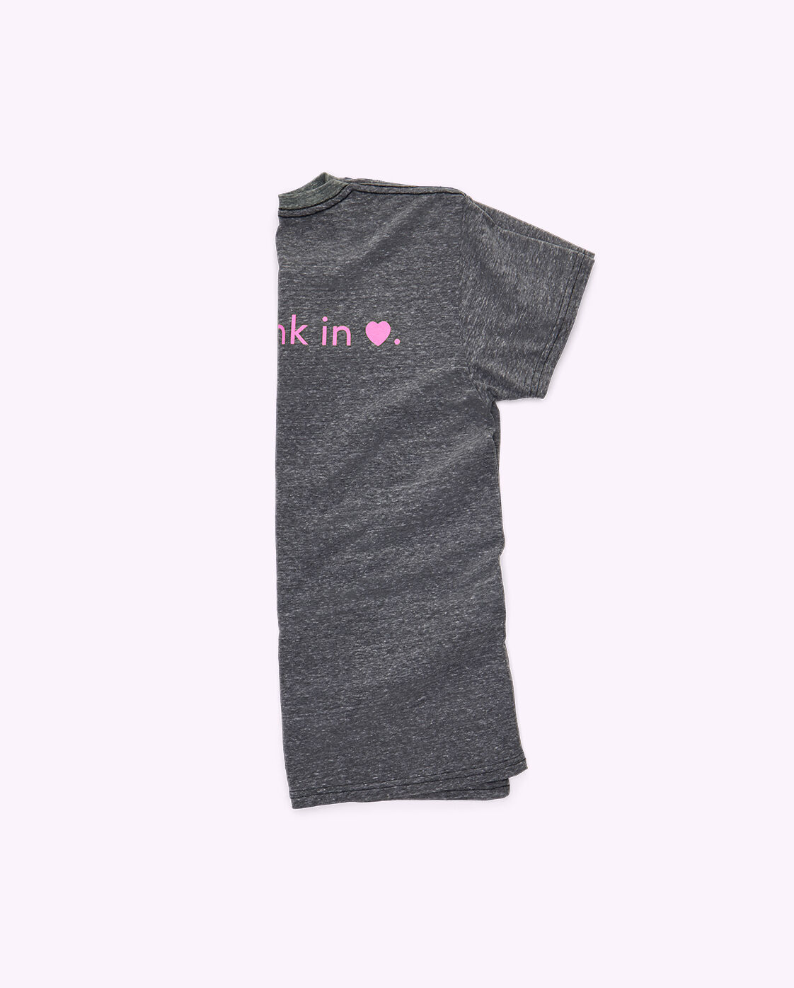 Display Product shot 4 of T-Shirt, Heather Grey + Hot Pink